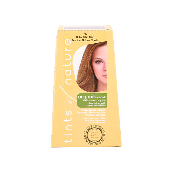 Tints of Nature Organik Saç Boyası -7D Orta Altın Sarı, 120 ml